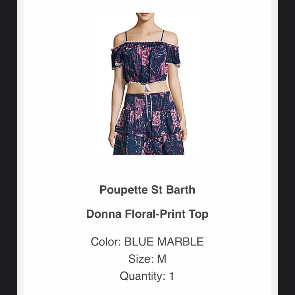 Floral printed cropped top with tassel details.